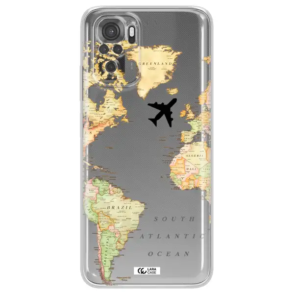 Travel Map Xiaomi Redmi Note 10S Clear Tpu Case