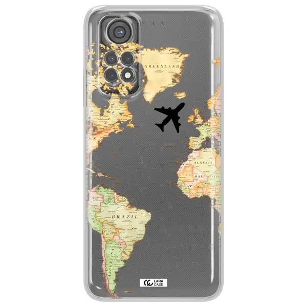 Travel Map Xiaomi Redmi Note 11S Clear Tpu Case