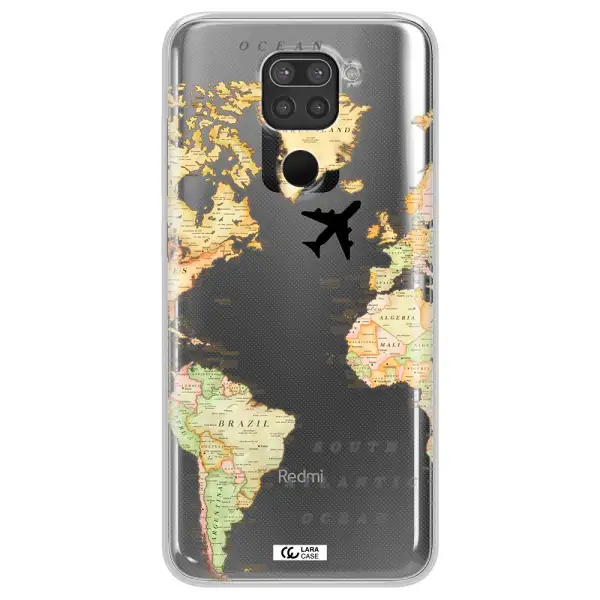 Travel Map Xiaomi Redmi Note 9 Clear TPU Case