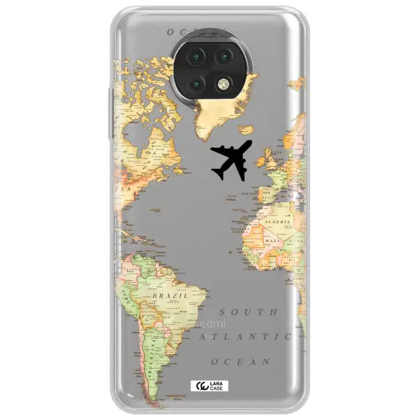 Travel Map Xiaomi Redmi Note 9T Clear Tpu Case