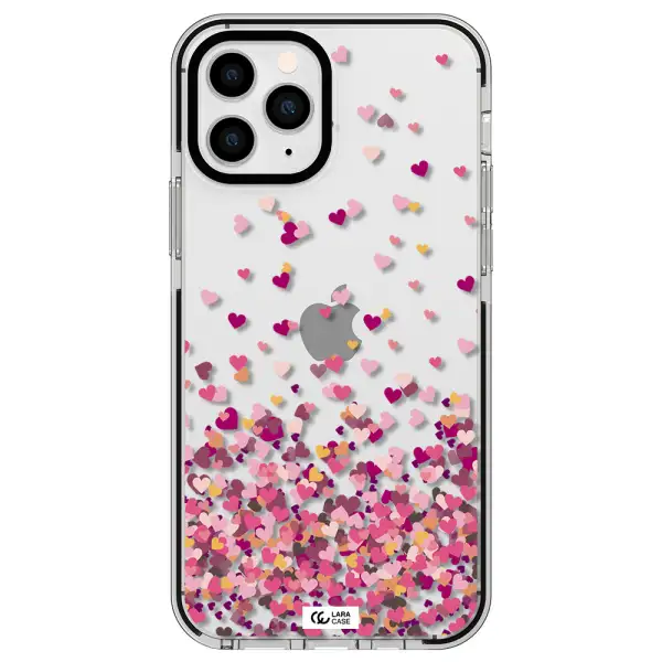 Flying Hearts Apple iPhone 11 pro max impact black border Case