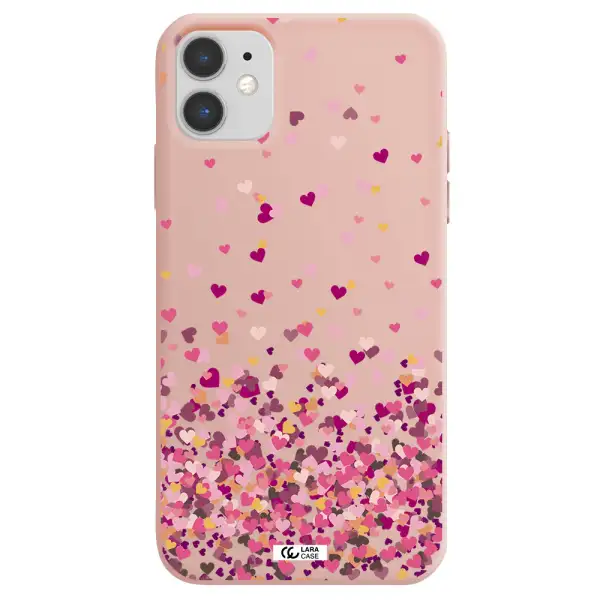 Flying Hearts Apple iPhone 11 Silicone pastel pink Case