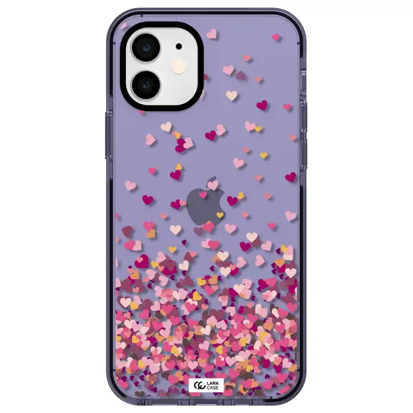 Flying Hearts Apple iPhone 12 impact Lilac Case