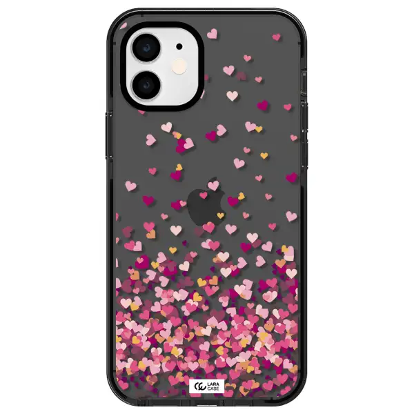 Flying Hearts Apple iPhone 12 impact Smoke Black Case