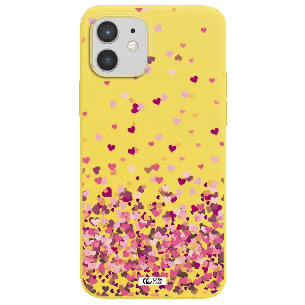Flying Hearts Apple iPhone 12 mini Silicone canary yellow Case