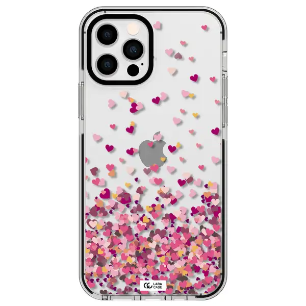 Flying Hearts Apple iPhone 12 pro impact black border Case