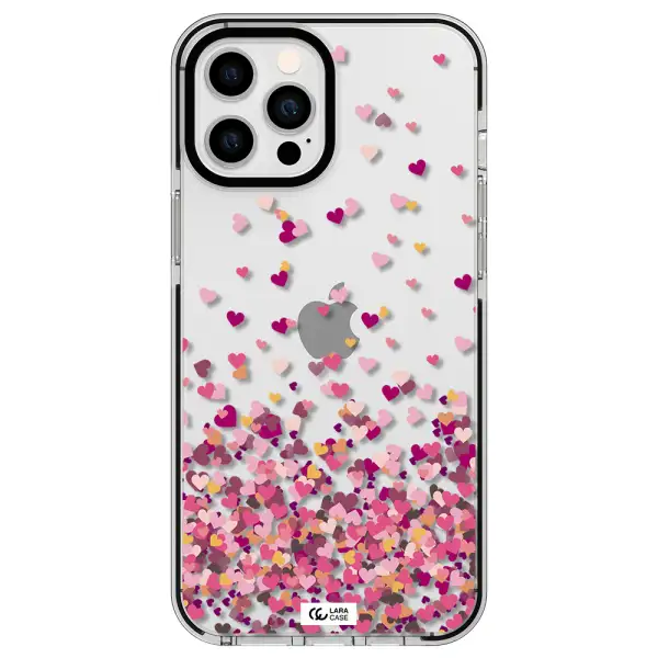 Flying Hearts Apple iPhone 12 pro max impact black border Case