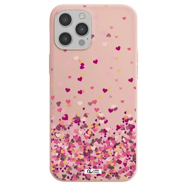 Flying Hearts Apple iPhone 12 pro Silicone pastel pink Case