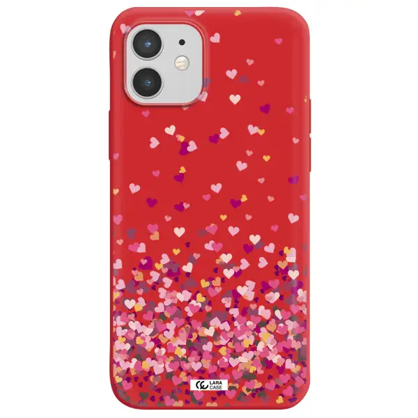 Flying Hearts Apple iPhone 12 Silicone Imperial Red Case