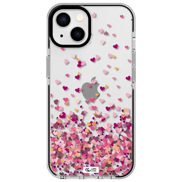 Flying Hearts Apple iPhone 13 impact black border Case