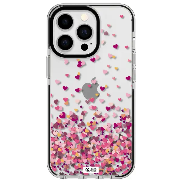 Flying Hearts Apple iPhone 13 Pro impact black border Case