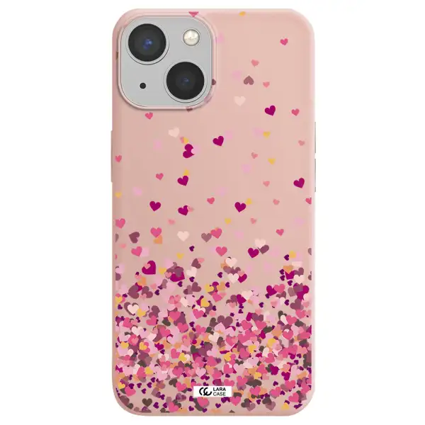 Flying Hearts Apple iPhone 13 Silicone pastel pink Case