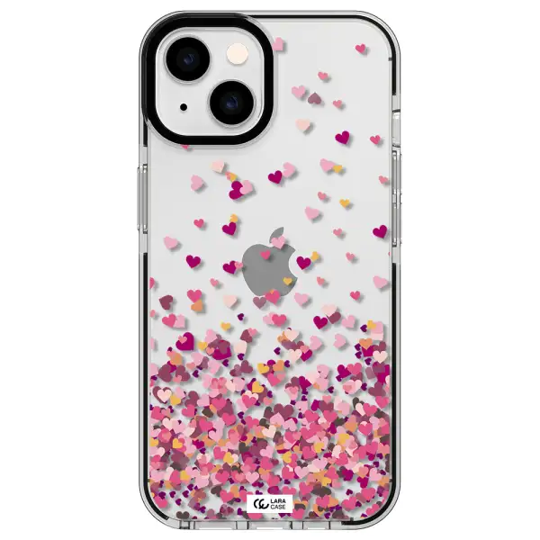 Flying Hearts Apple iPhone 14 impact black border Case