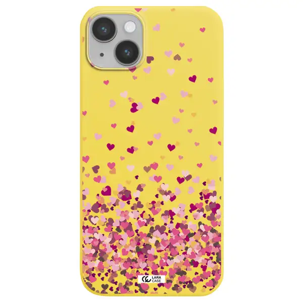 Flying Hearts Apple iPhone 14 plus Silicone canary yellow Case
