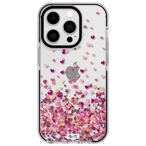 Flying Hearts Apple iPhone 14 pro impact black border Case