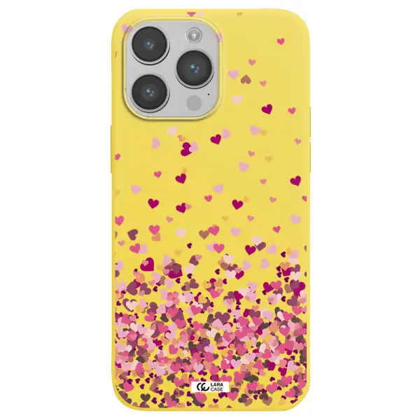 Flying Hearts Apple iPhone 14 pro Silicone canary yellow Case