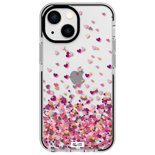 Flying Hearts Apple iPhone 15 impact black border Case