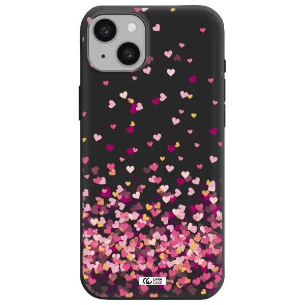 Flying Hearts Apple iphone 15 plus Silicone black Case