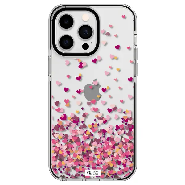 Flying Hearts Apple iPhone 15 Pro Max impact black border Case