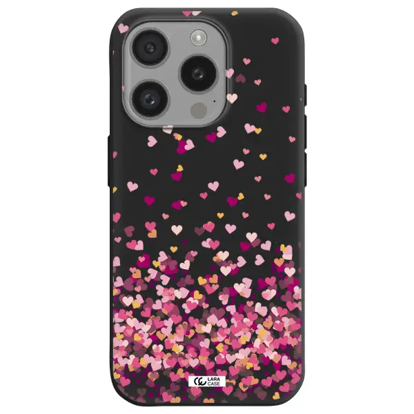 Flying Hearts Apple Iphone 15 Pro Silicone Black Case