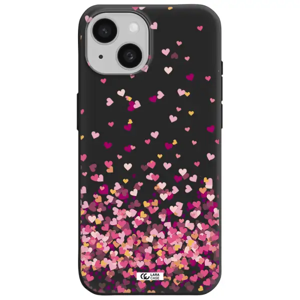 Flying Hearts Apple iPhone 15 Silicone black Case