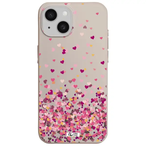 Flying Hearts Apple iPhone 15 Silicone Stone Case