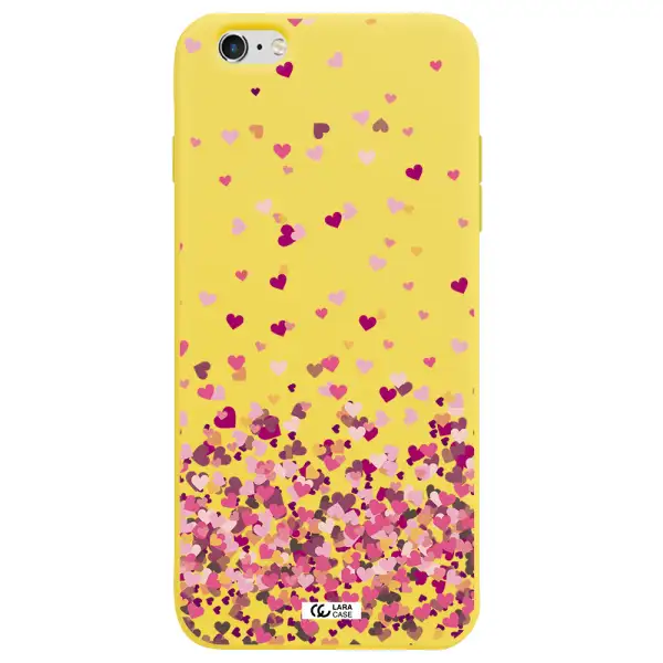Flying Hearts Apple iPhone 6 s plus Silicone canary yellow Case