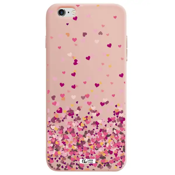Flying Hearts Apple iPhone 6 s plus Silicone pastel pink Case