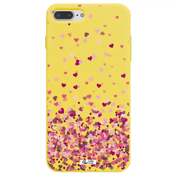 Flying Hearts Apple iPhone 7 plus Silicone canary yellow Case
