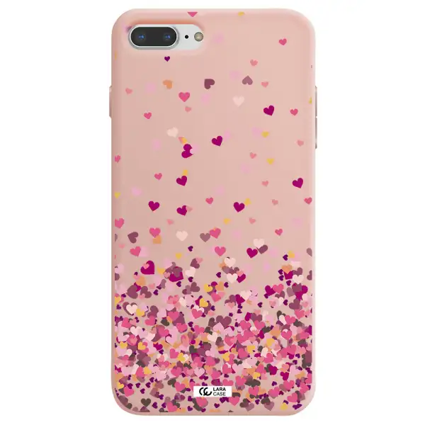 Flying Hearts Apple iPhone 7 plus Silicone pastel pink Case