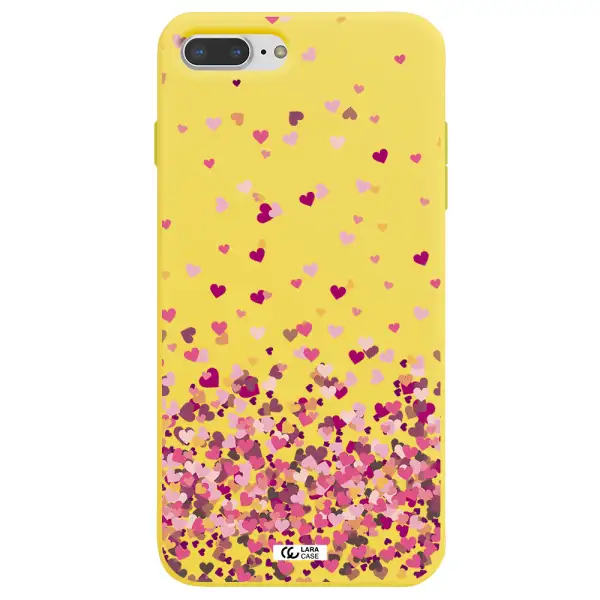 Flying Hearts Apple iPhone 8 plus Silicone canary yellow Case