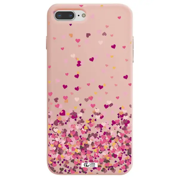 Flying Hearts Apple iPhone 8 plus Silicone pastel pink Case