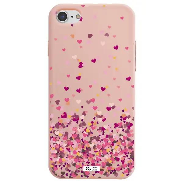Flying Hearts Apple iPhone 8 Silicone pastel pink Case