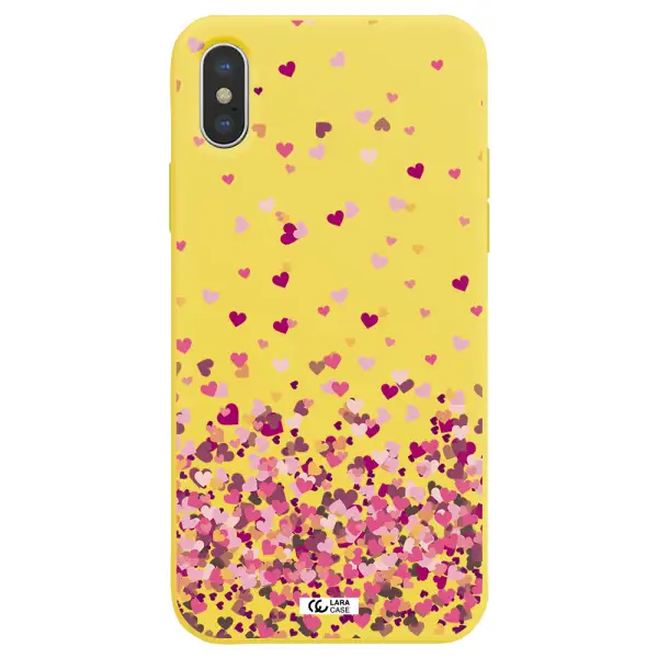 Flying Hearts Apple iPhone XS max Silicone canary yellow Case