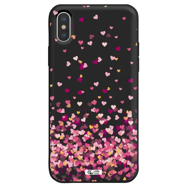 Flying Hearts Apple iPhone XS Silicone black Case