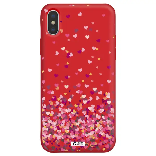 Flying Hearts Apple iPhone XS Silicone Imperial Red Case
