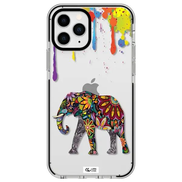 Mandala Elephant Apple iPhone 11 pro impact black border Case