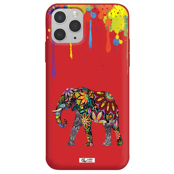 Mandala Elephant Apple iPhone 11 pro Silicone Imperial Red Case