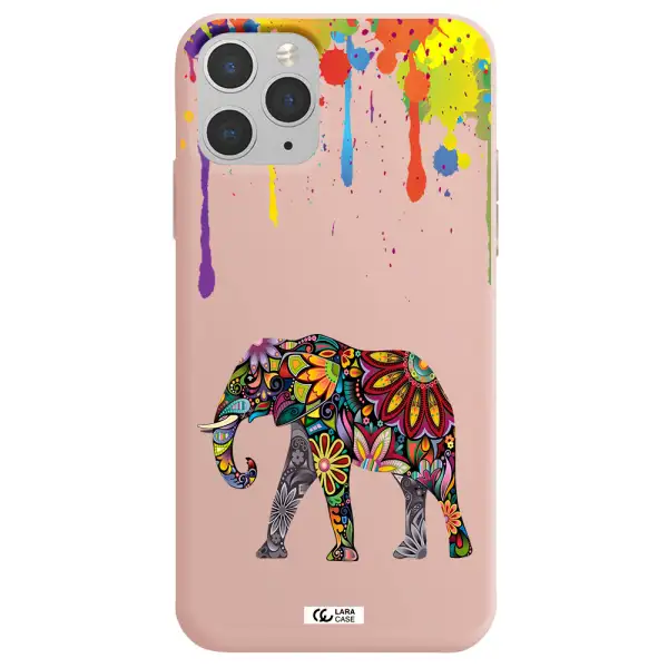 Mandala Elephant Apple iPhone 11 pro Silicone pastel pink Case