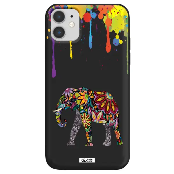 Mandala Elephant Apple iPhone 11 Silicone black Case