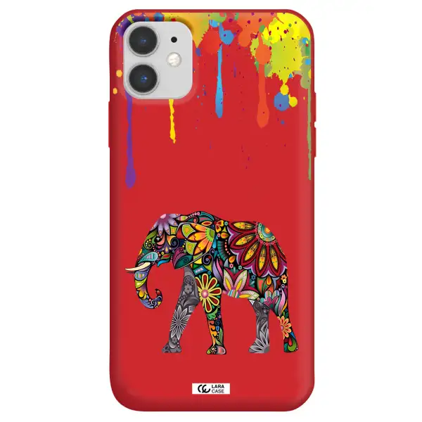 Mandala Elephant Apple iPhone 11 Silicone Imperial Red Case