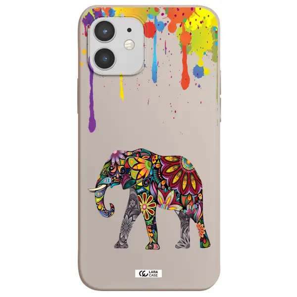 Mandala Elephant Apple iPhone 12 mini Silicone Stone Case