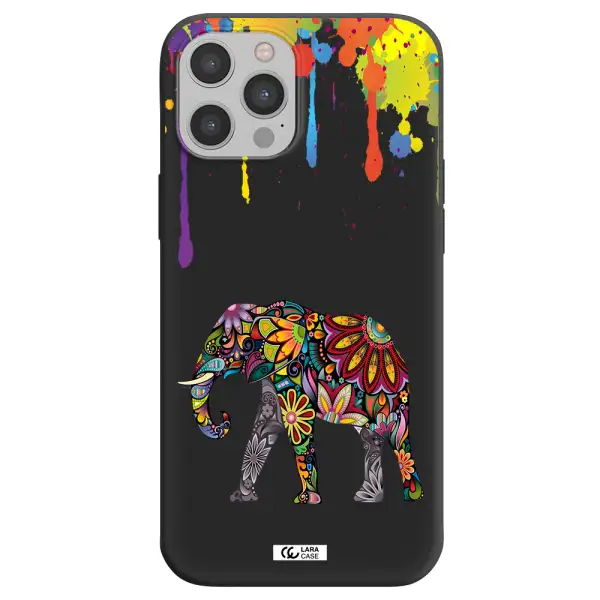 Mandala Elephant Apple iPhone 12 pro Silicone black Case