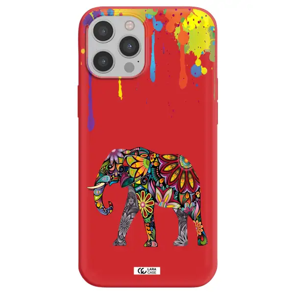 Mandala Elephant Apple iPhone 12 pro Silicone Imperial Red Case