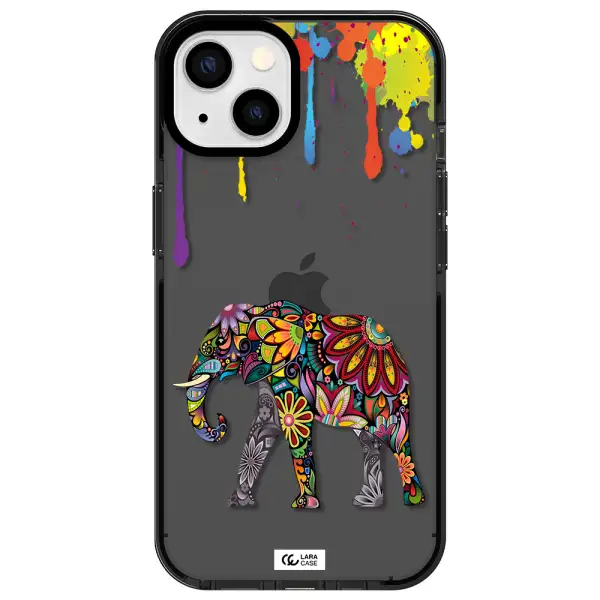 Mandala Elephant Apple iPhone 13 impact Smoke Black Case
