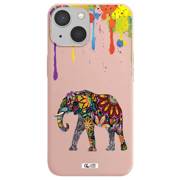 Mandala Elephant Apple iPhone 13 mini Silicone pastel pink Case