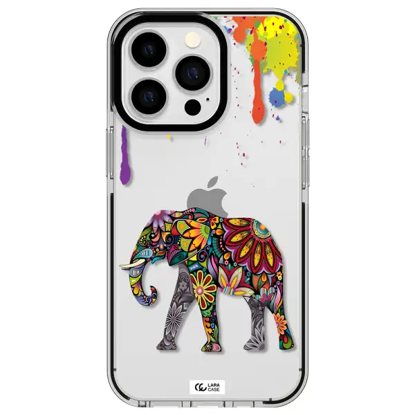 Mandala Elephant Apple iPhone 13 Pro impact black border Case