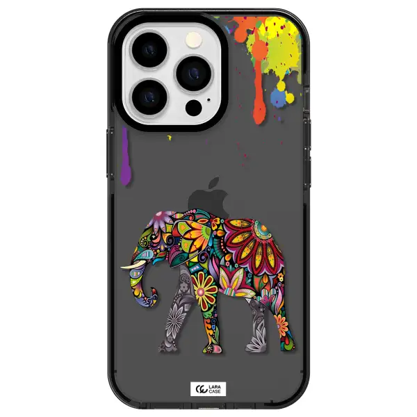 Mandala Elephant Apple iPhone 13 Pro impact Smoke Black Case