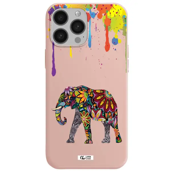Mandala Elephant Apple iPhone 13 Pro Max Silicone pastel pink Case