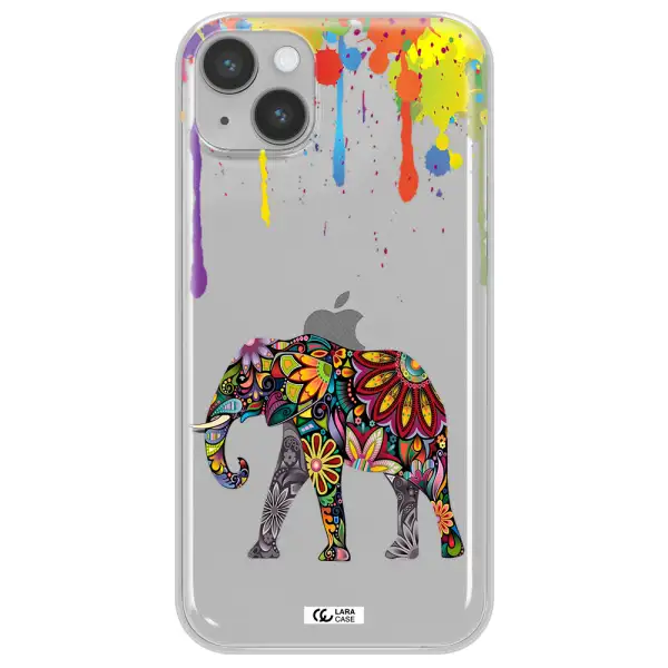 Mandala Elephant Apple iPhone 14 Clear TPU Case